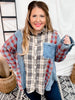 Plaid Mixed Print Button Down Shirt - Whiskey Skies