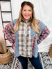 Plaid Mixed Print Button Down Shirt - Whiskey Skies