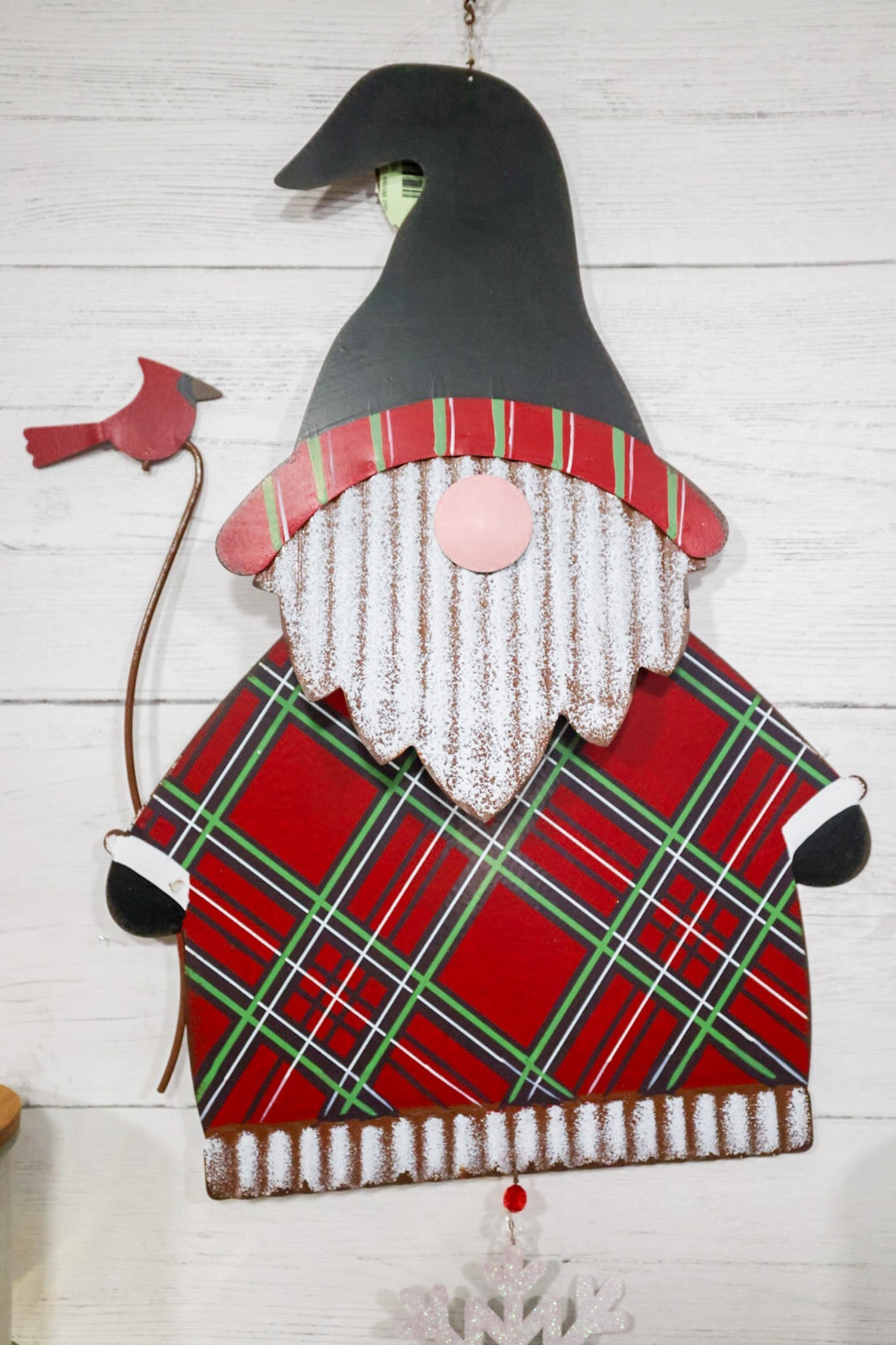 Plaid Winter Gnome Door Hanger - Whiskey Skies