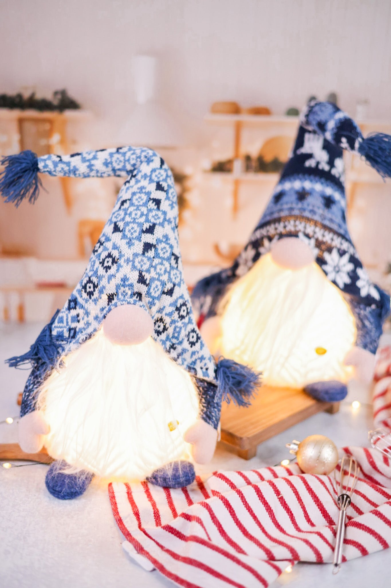 Plush Snowflake Navy Winter Gnomes (Two Styles) - Whiskey Skies