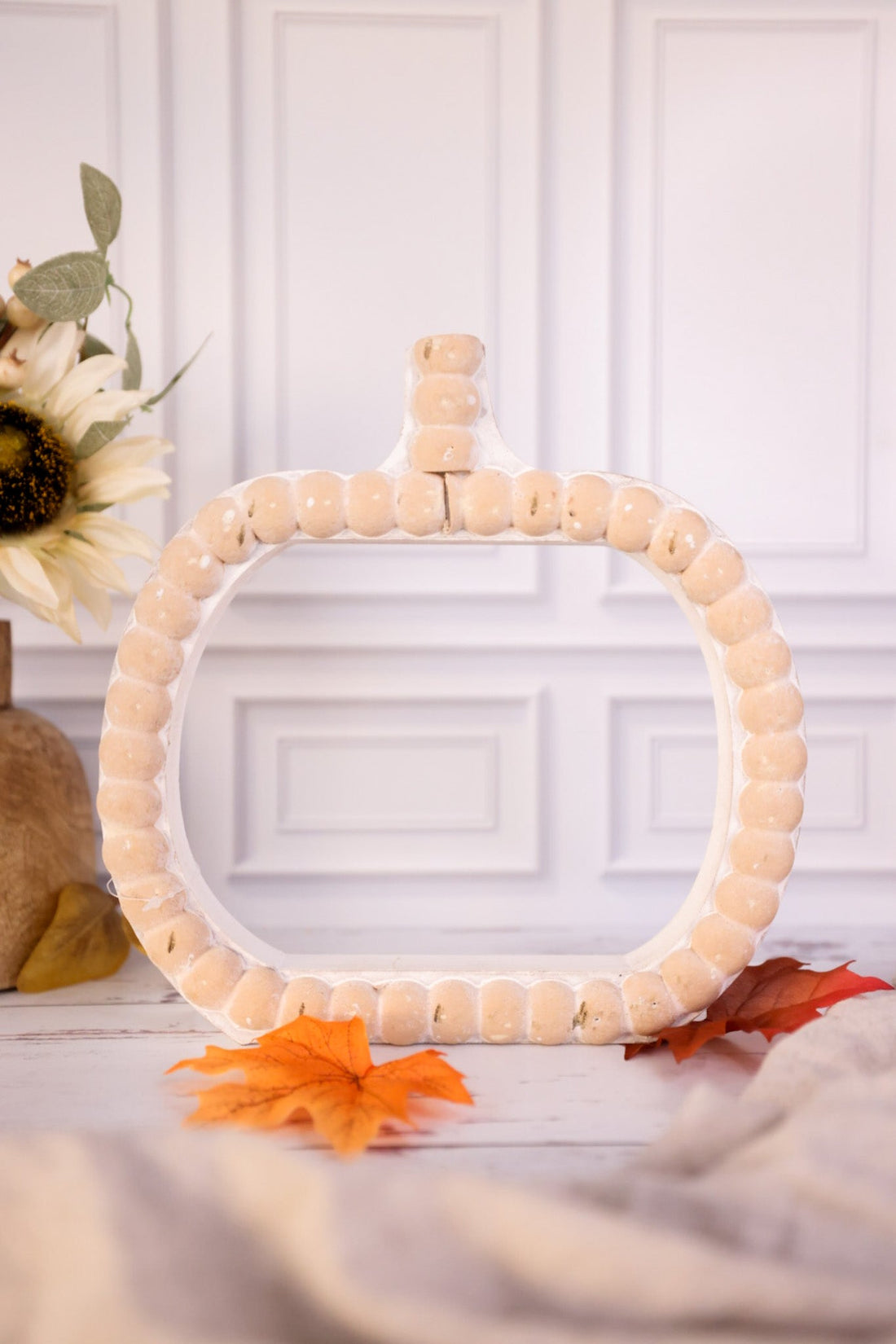 Pumpkin Beaded Frame Sitter - Whiskey Skies