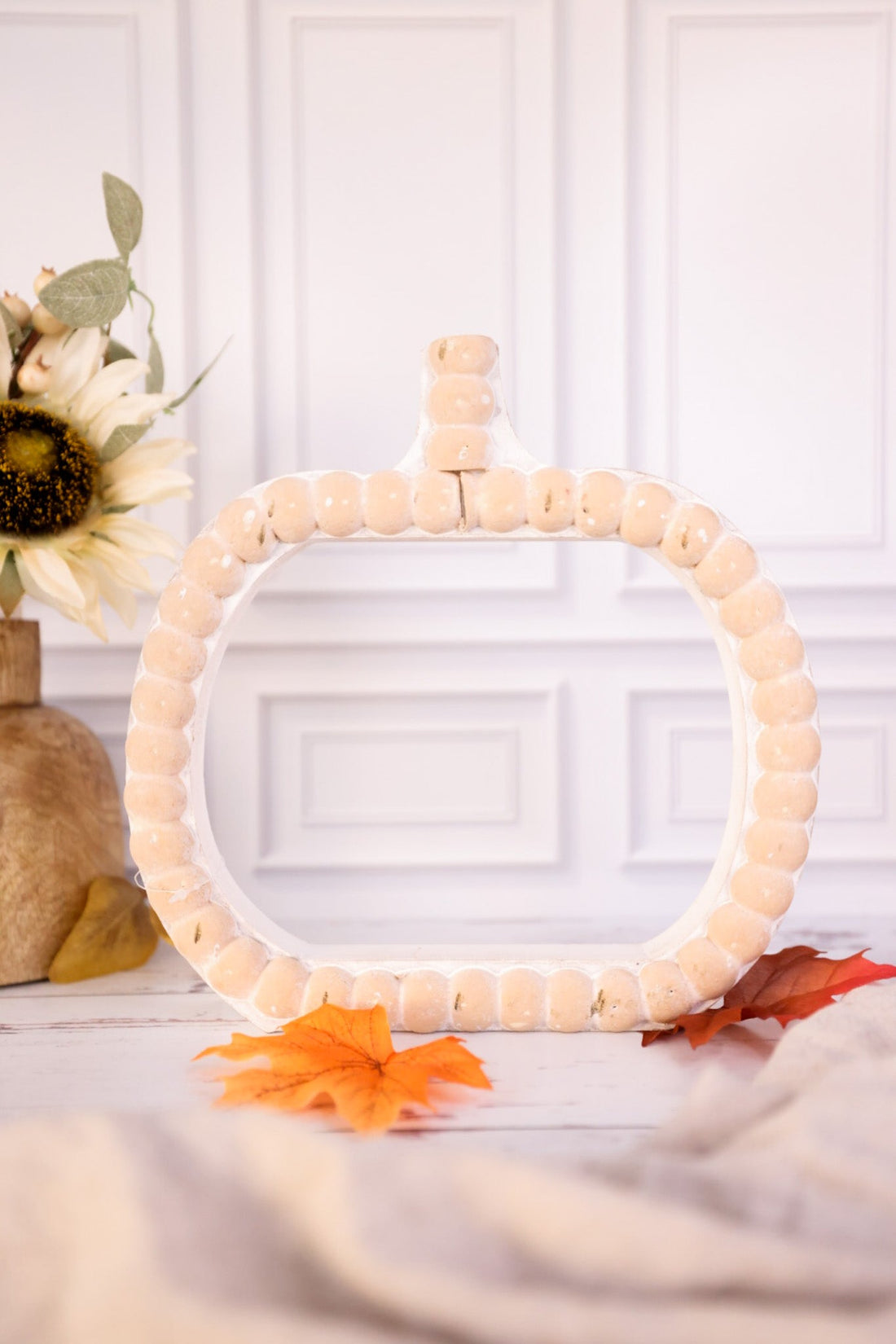 Pumpkin Beaded Frame Sitter - Whiskey Skies