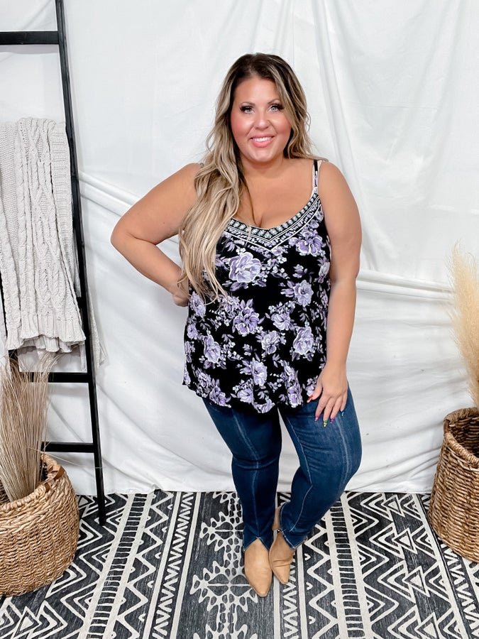 Purple Floral Tank - Whiskey Skies