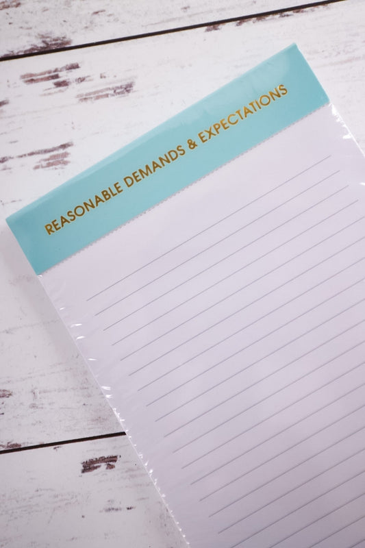 Reasonable Demands and Expectations Notepad - Whiskey Skies