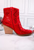 Red Maze Very G Booties - Whiskey Skies