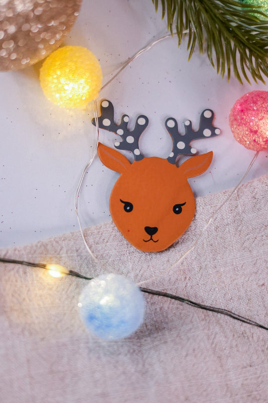 Reindeer Face Magnet - Whiskey Skies
