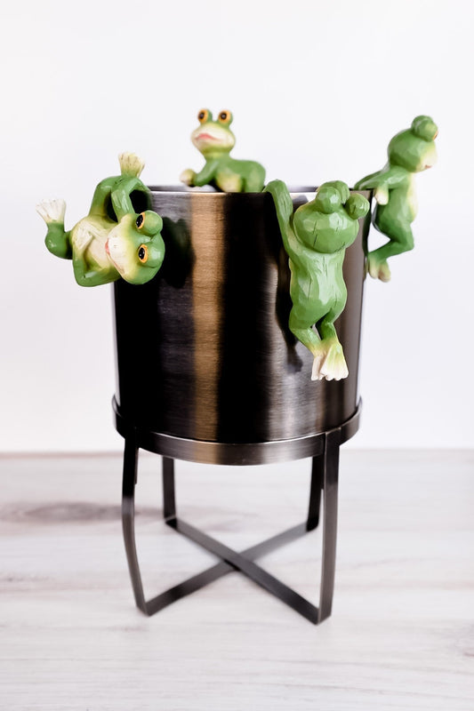 Resin Green Frog Pot Climber (4 Styles) - Whiskey Skies
