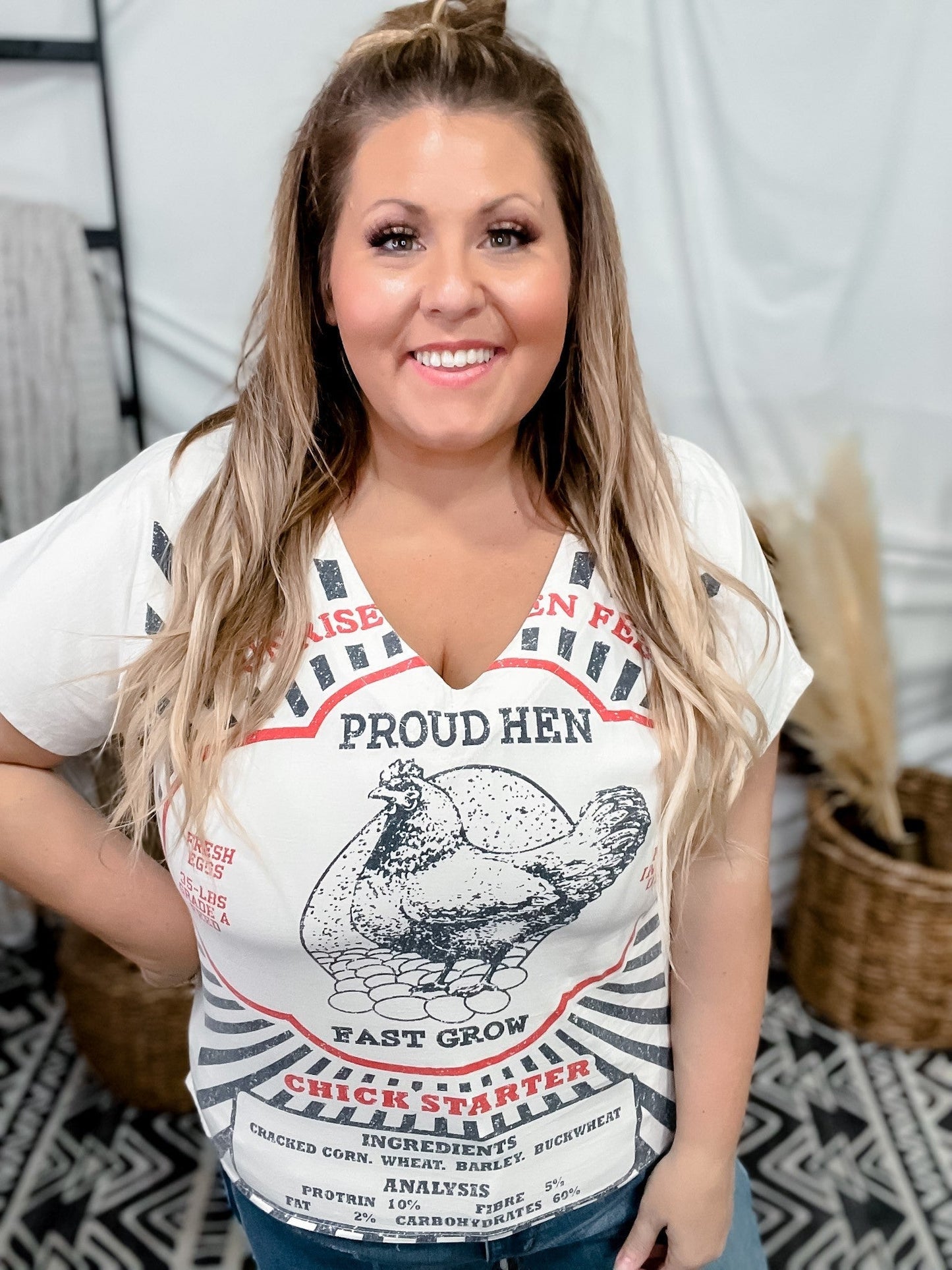 Seasons Best Happy Hen Graphic T-Shirt - Whiskey Skies - JADED GYPSY