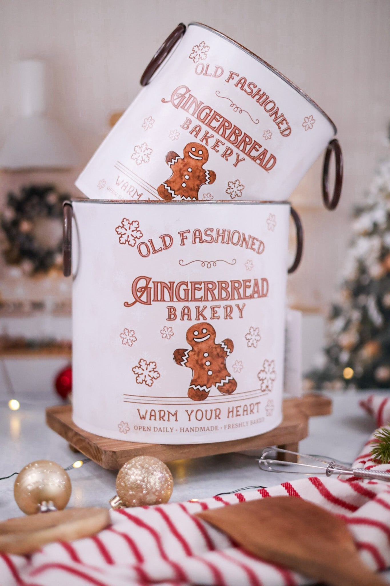 Set Of Two Gingerbread Buckets - Whiskey Skies
