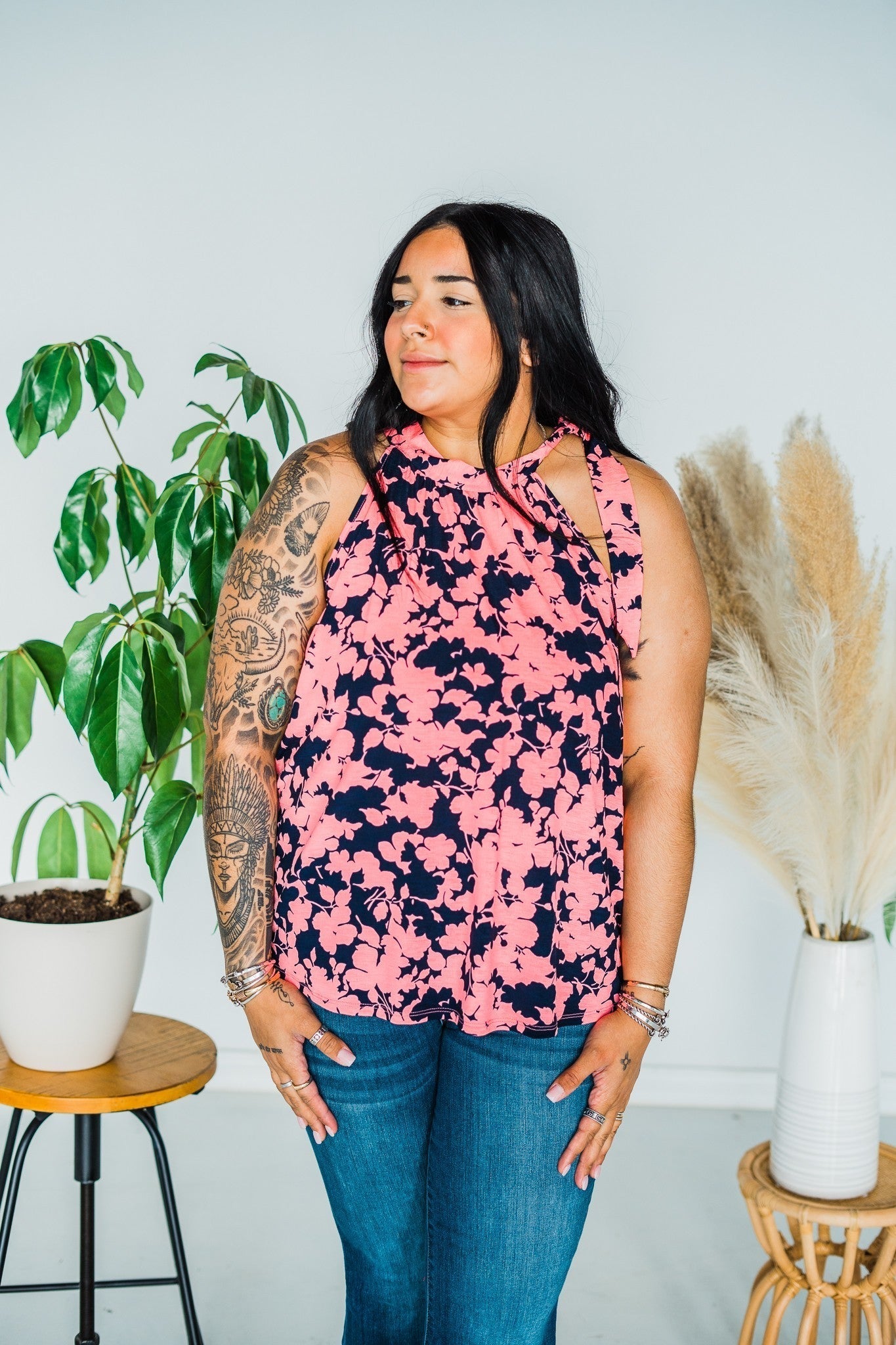 Sleeveless Floral Top - Whiskey Skies