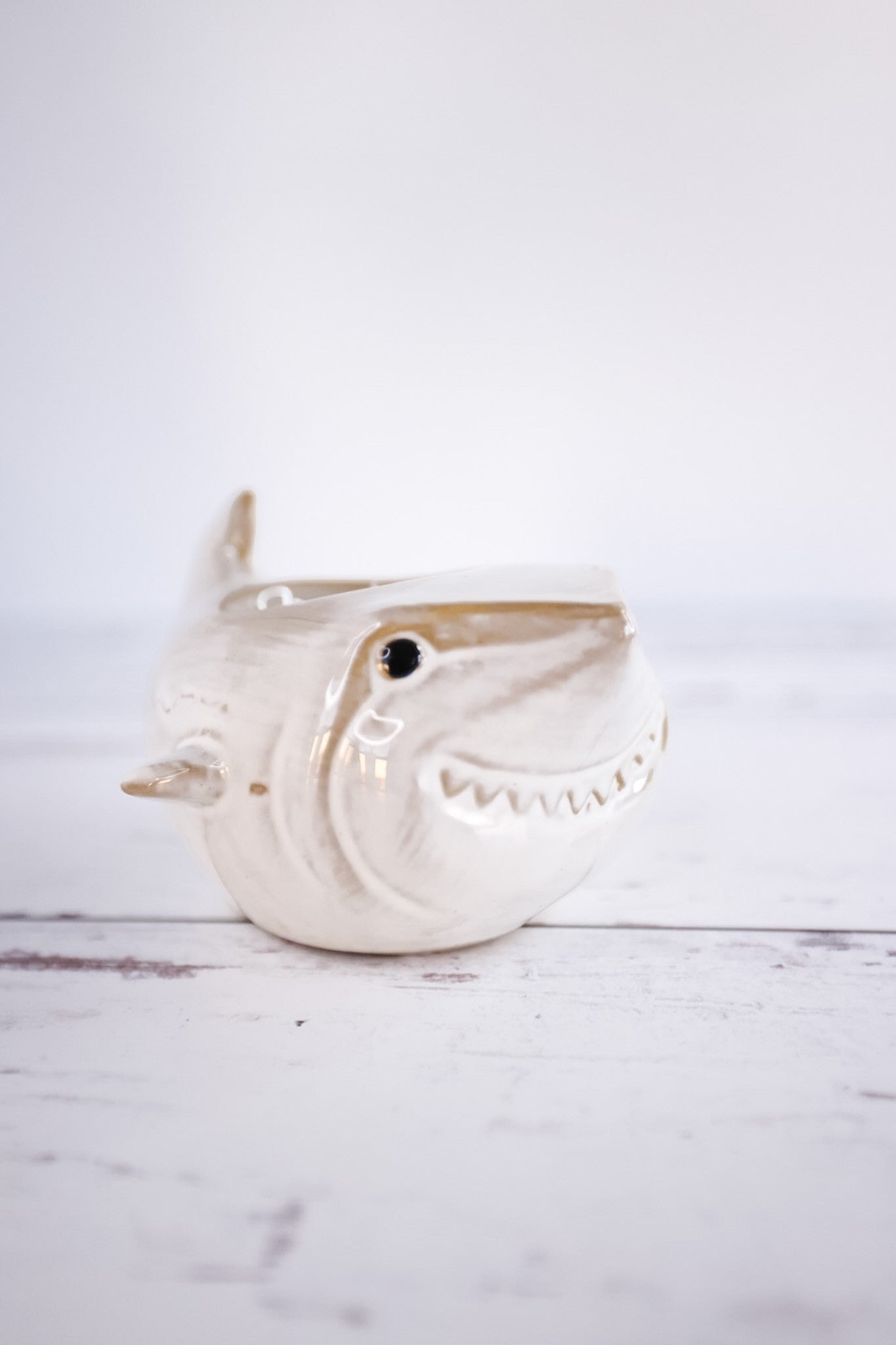 Small Ceramic Shark Candle Holder - Whiskey Skies