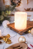Small Twisted LED Pillar Candle - Whiskey Skies