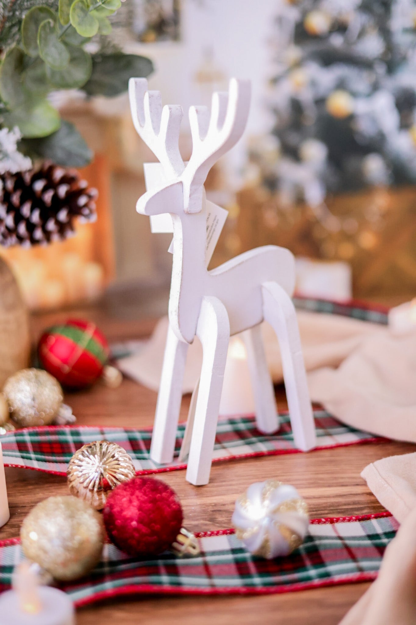 Small White Wooden Reindeer Cutout Whiskey Skies   Small White Wooden Reindeer Cutout 458026 1445x 