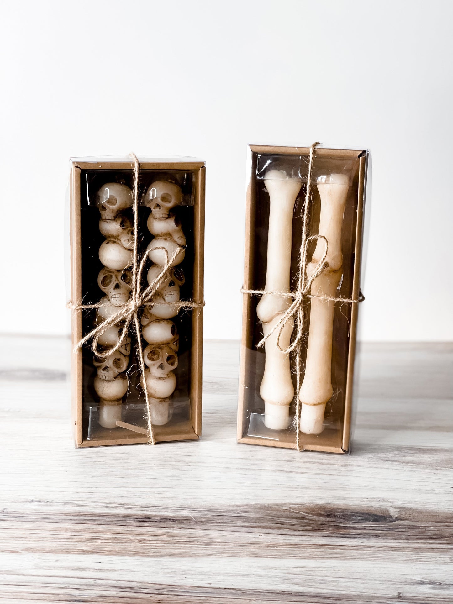 Stacked Skulls & Bones Tapered Candles - Whiskey Skies