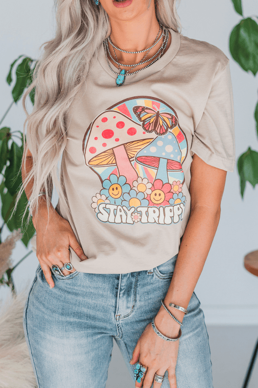 Stay Trippy Graphic Tee - Whiskey Skies