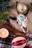 Steer Skull with Turquoise Ornament - Whiskey Skies