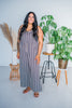 Striped Wide Leg Overalls - Whiskey Skies - KORI AMERICA