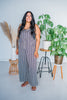 Striped Wide Leg Overalls - Whiskey Skies - KORI AMERICA
