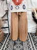 Tan Smocking Waist Tier Wide Pants - Whiskey Skies - SAINTS & HEARTS