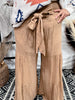 Tan Smocking Waist Tier Wide Pants - Whiskey Skies - SAINTS & HEARTS