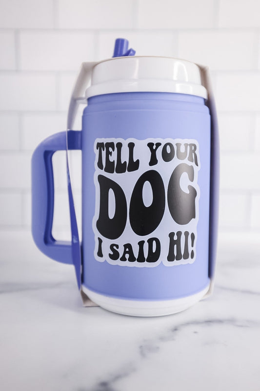 Tell Your Dog Hi Retro Mug - Whiskey Skies