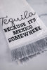 Tequila Silver Fringe Tea Towel - Whiskey Skies