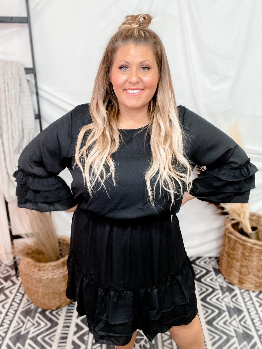 Tiered Dress W/ Fit And Flare Bodice - Whiskey Skies - ANDREE BY UNIT