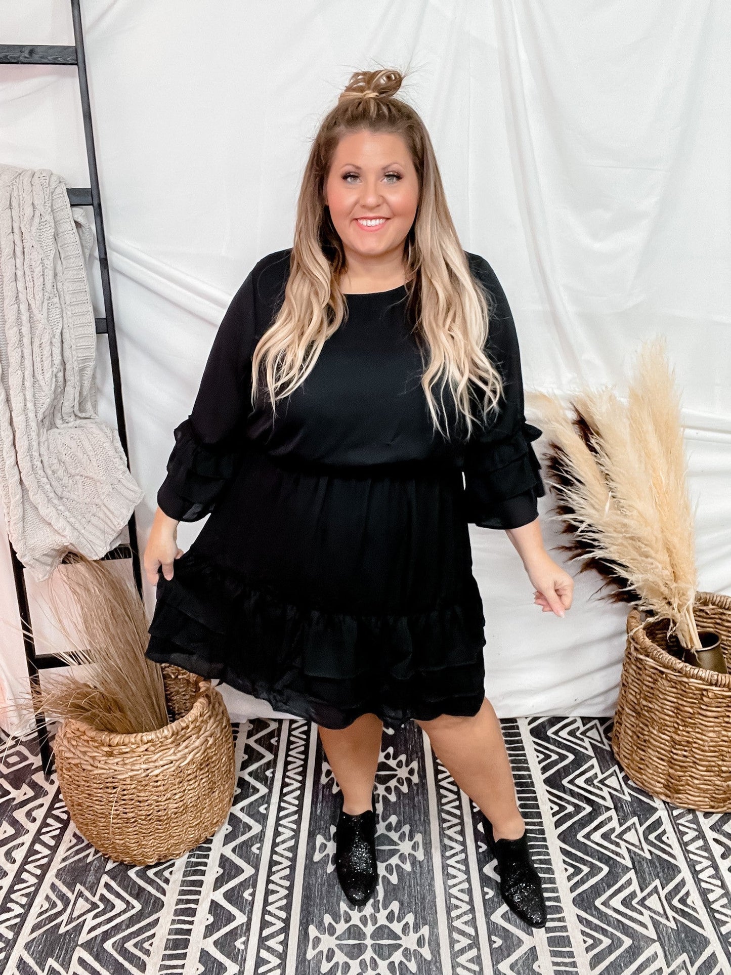 Tiered Dress W/ Fit And Flare Bodice - Whiskey Skies - ANDREE BY UNIT