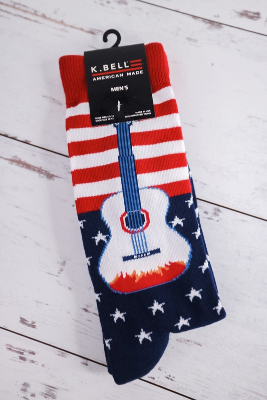 USA Guitar Men's Socks - Whiskey Skies