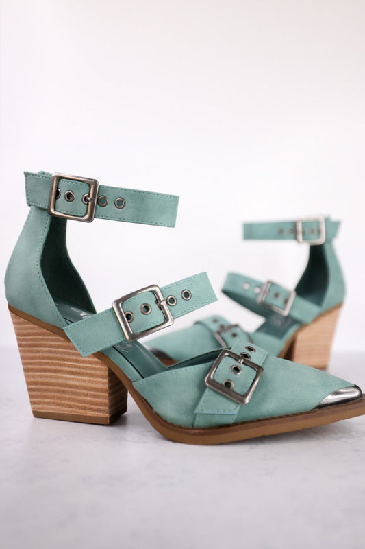 Very G Irina Turquoise Heeled Sandals - Whiskey Skies