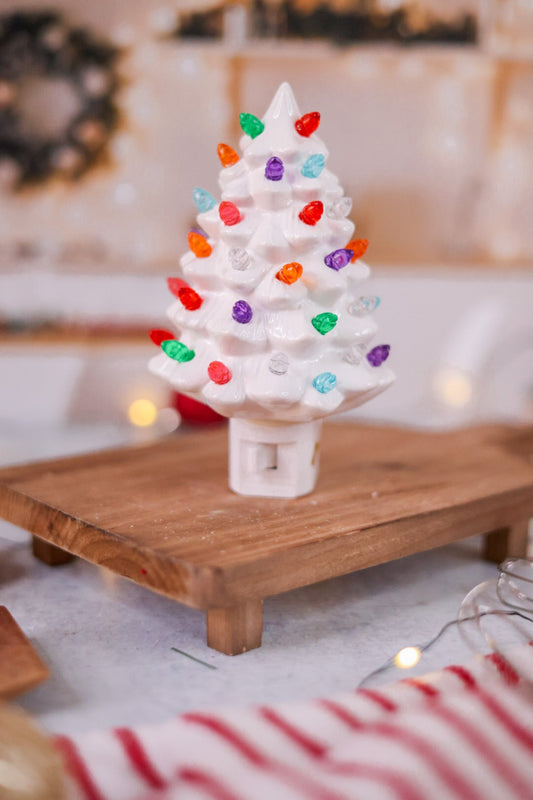 Vintage White Christmas Tree Plug In Light - Whiskey Skies