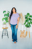 Violet Rolled Sleeve Pocket Tee - Whiskey Skies - SEW IN LOVE
