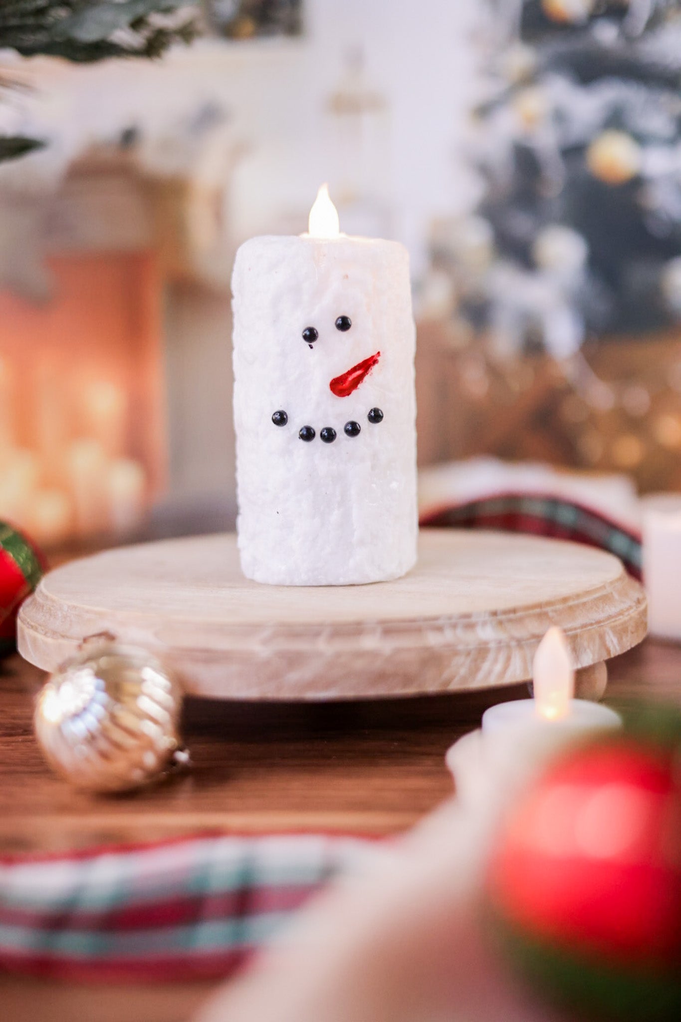 Votive Christmas Snowman Candle - Whiskey Skies