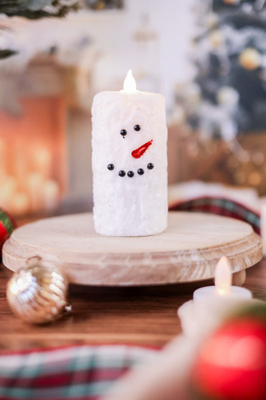 Votive Christmas Snowman Candle - Whiskey Skies