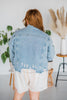 Washed And Studded Denim Jacket - Whiskey Skies