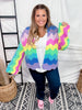 Wavy Rainbow Long Sleeve Knit Cardigan - Whiskey Skies