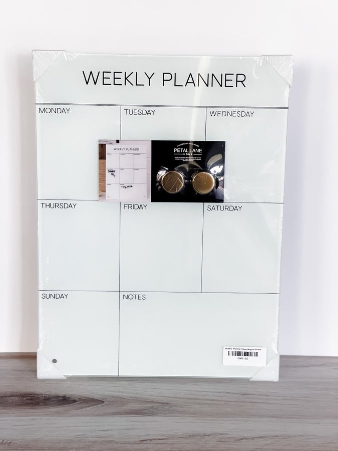 Weekly Planner Glass Magnet Board - Whiskey Skies