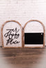 Welcome/Happy Reversible Arched Sign