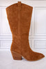 Western Corky Howdy Camel Suede Boots - Whiskey Skies