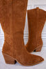 Western Corky Howdy Camel Suede Boots - Whiskey Skies