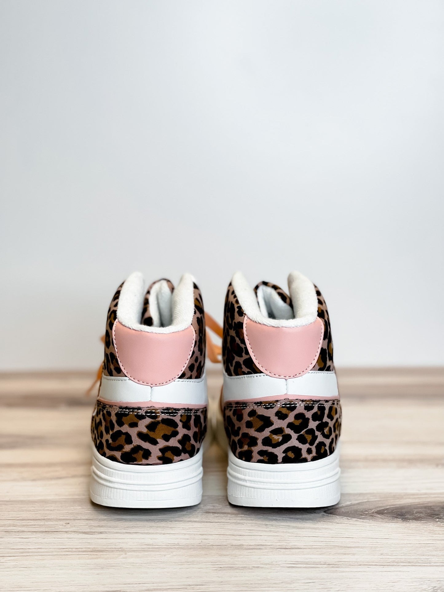 White & Blush BB High Top Sneakers - Whiskey Skies