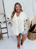 White Floral Crochet Open Cardigan - Whiskey Skies