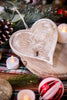 Whitewashed Wooden Merry Christmas Heart Ornament - Whiskey Skies
