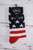 Women's American Flag Crew Socks - Whiskey Skies