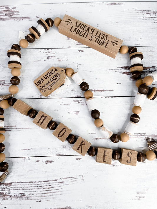 Wood S'more Block Sign With Beads (3 Styles) *Final Sale* - Whiskey Skies