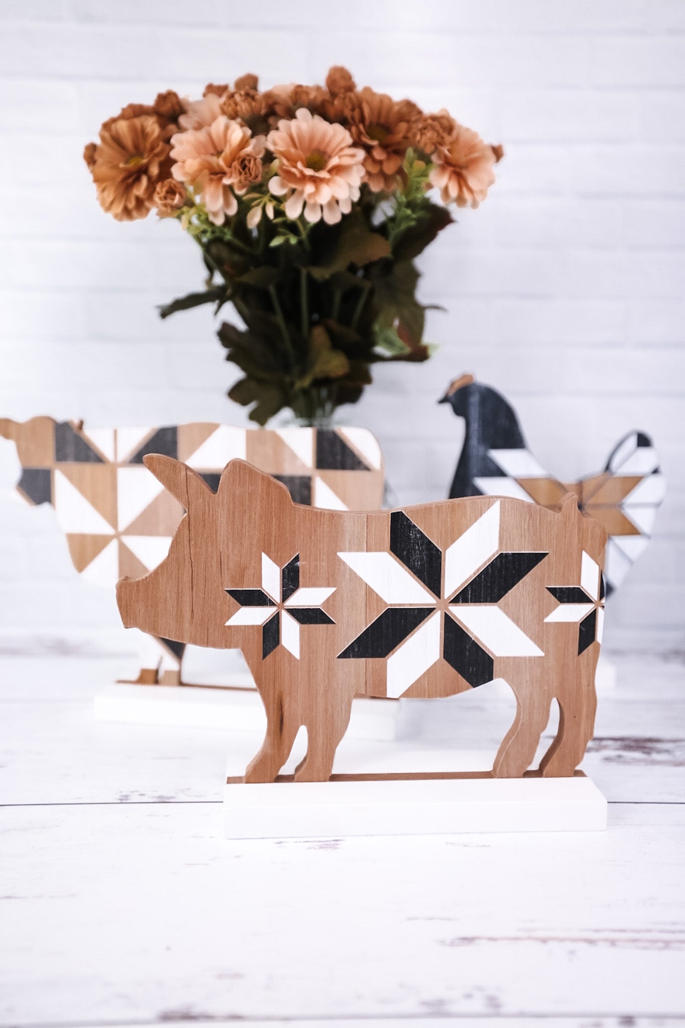 Wooden Country Animal Tabletop Sitters (3 Styles) - Whiskey Skies