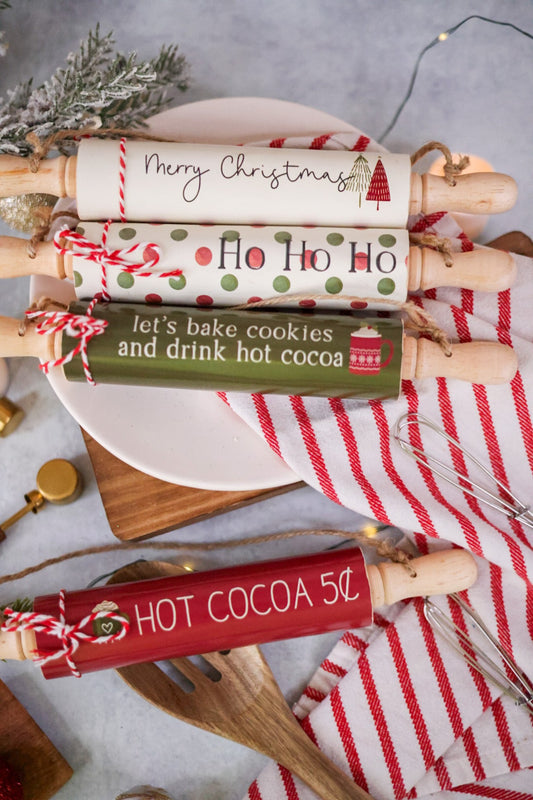 Wooden Rolling Pin Ornaments (4 Styles) - Whiskey Skies